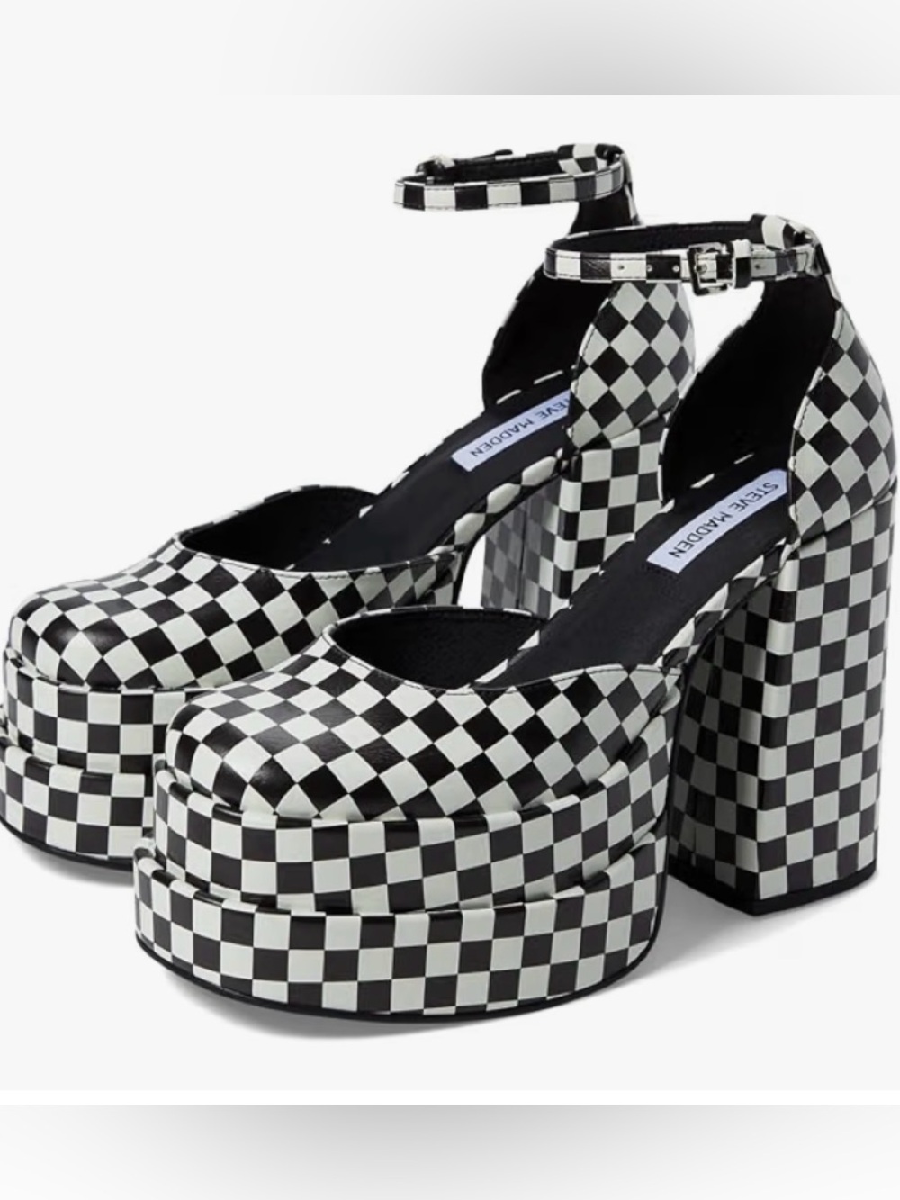 Steve Madden Womens Charlize Pump in Black
and White Checkered